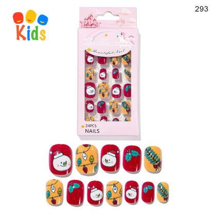 Mini press on nails for kids 24Pcs-12Size PNT-27