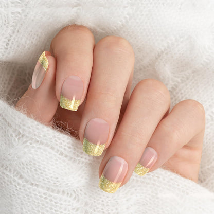 Semi Cured Gel Nail Strips Golden Amber