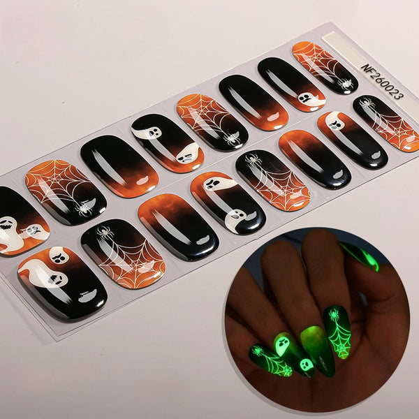 Halloween luminous semi-curable gel manicure sticker