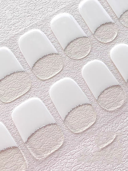 French White Edge Semi-Cured Gel Nail Wrap