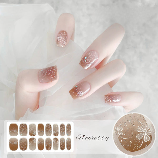 [No Lighting] Light Blue Embossed Cat's Eye Gel Nail Wrap