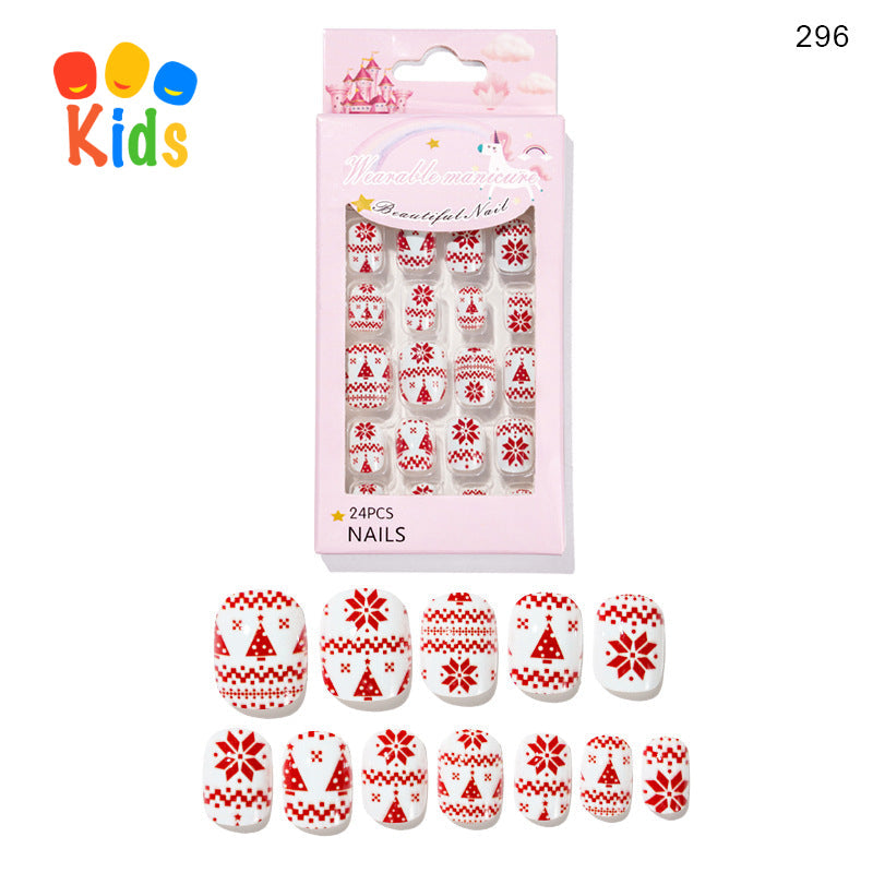 Mini Press On Nails For Kids 24Pcs-12Size