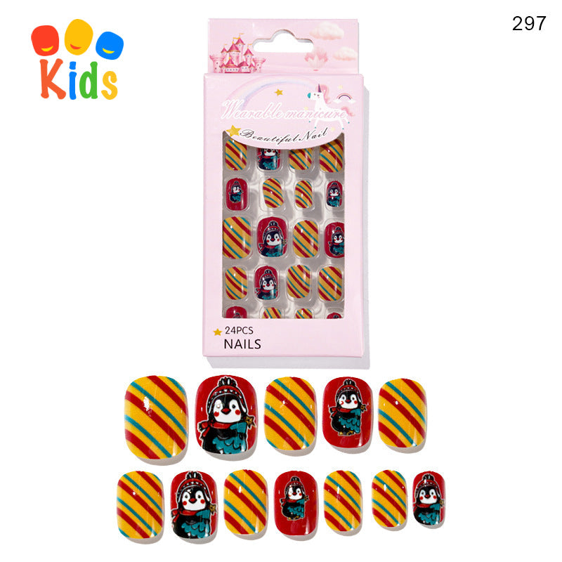 Mini press on nails for kids 24Pcs-12Size PNT-27