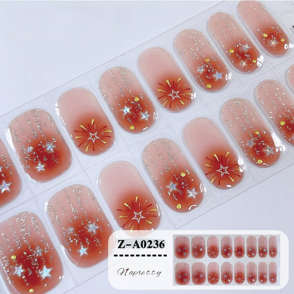 UV semicured nail stickers