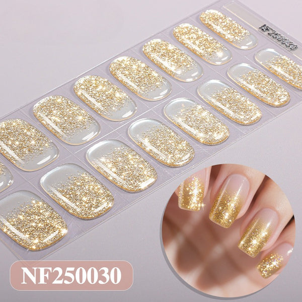 Semicured nail stickers
