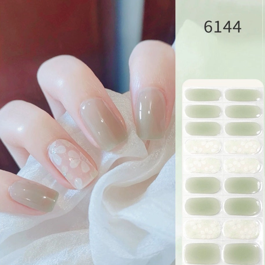 Semicured UV gel nail sticker kit 6144