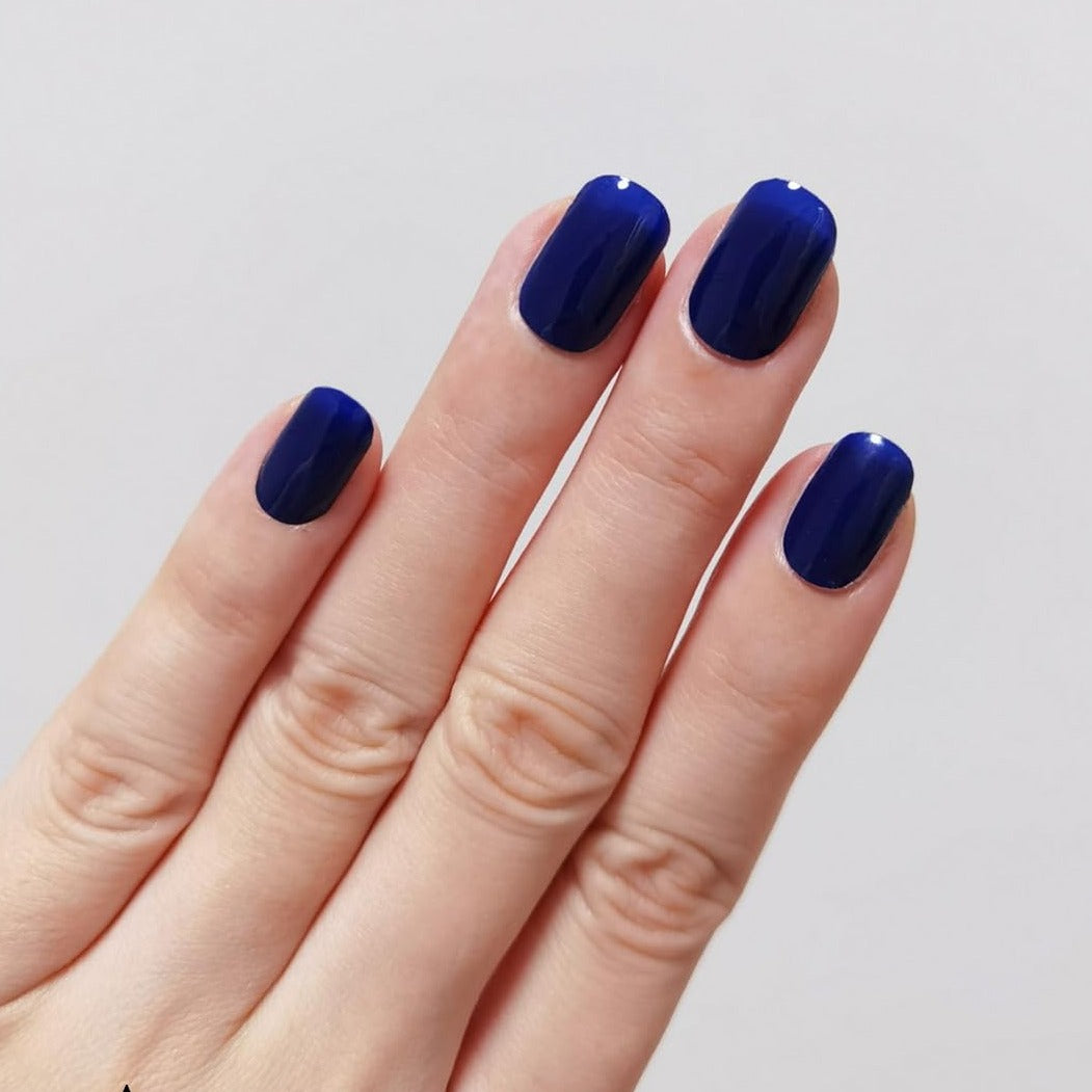 Semicured UV gel nail sticker deep blue