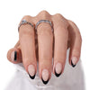 24pcs/Set Press On Nails Black French