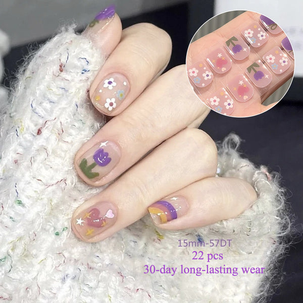 Semi-cured gel uv strips short nails