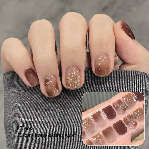 Semi-cured gel uv strips short nails