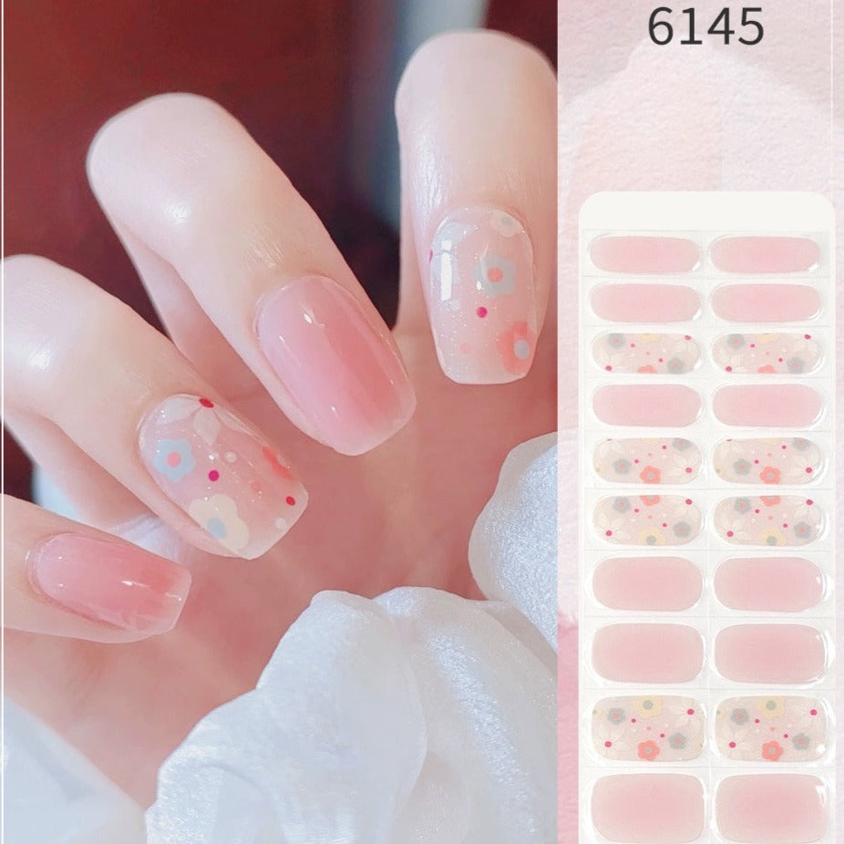 Semicured UV gel nail sticker kit 6415