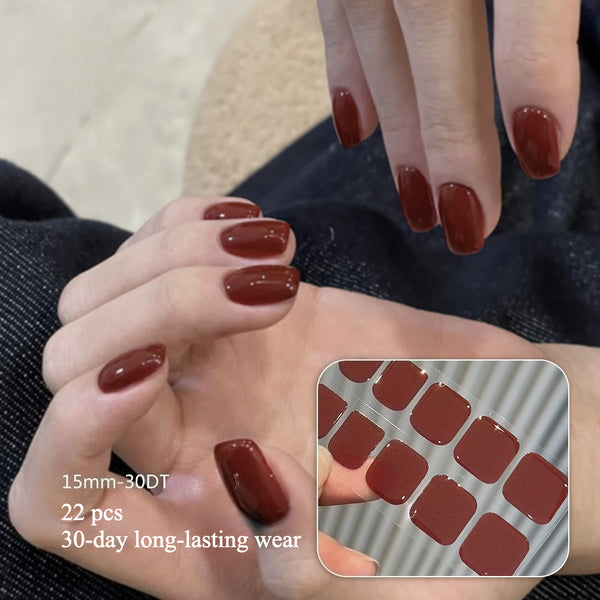 Semi-cured gel uv strips short nails 30DT