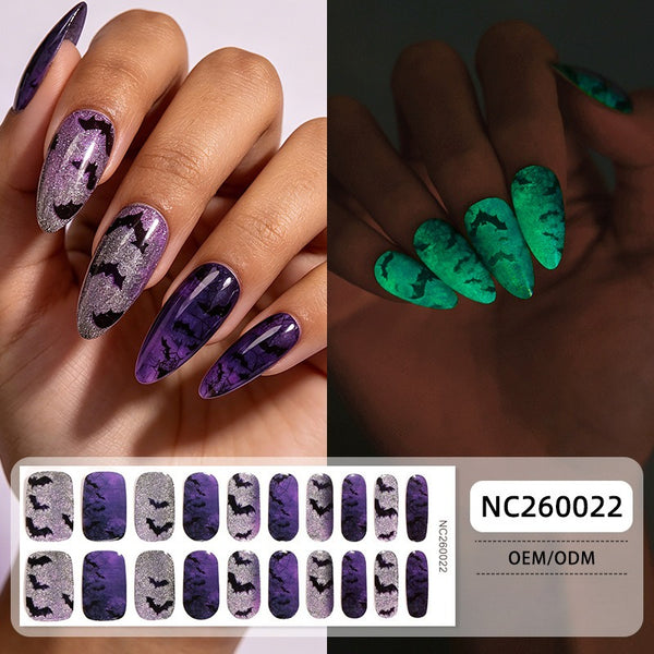 Luminous gel manicure sticker semi-cured nail sticker