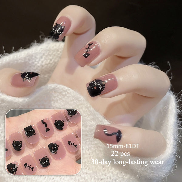 Semi-cured gel uv strips short nails 81DT