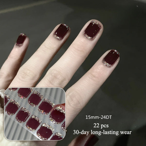 Semi-cured gel uv strips short nails 24DT