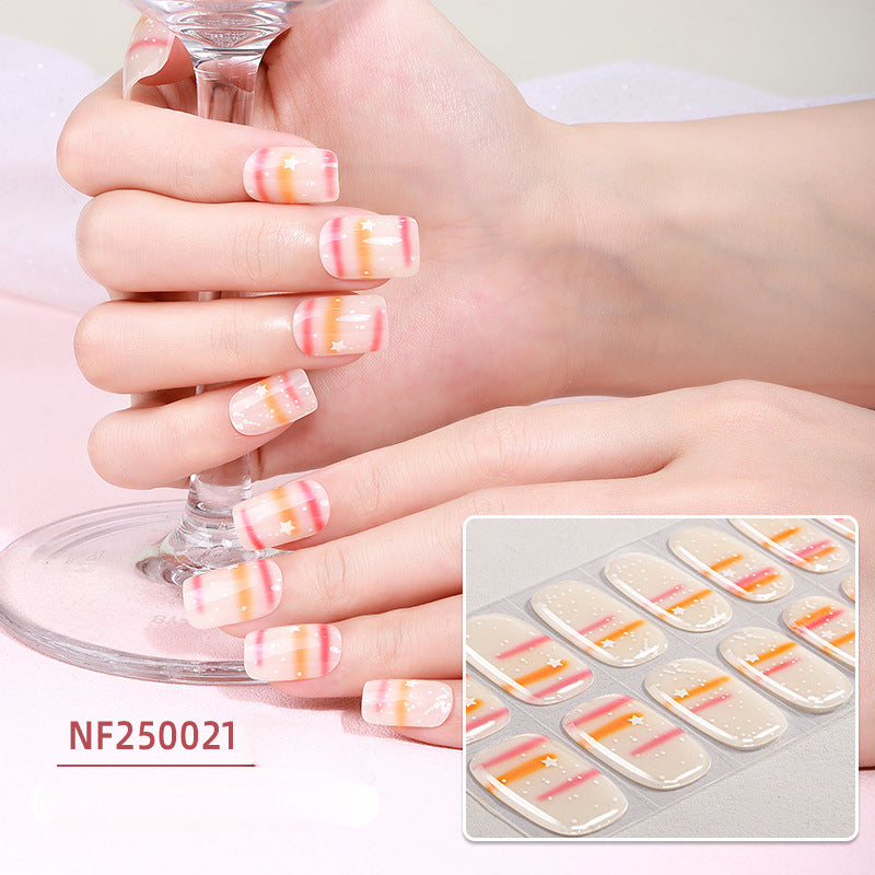 Semicured UV gel nail sticker