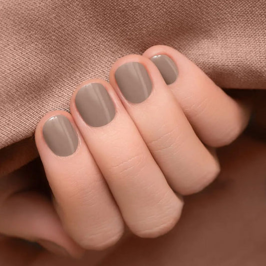 Semicured UV gel nail sticker nude brown