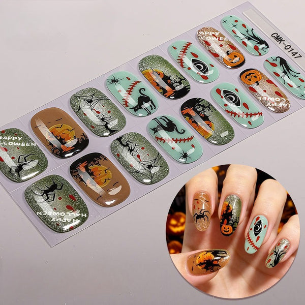 Halloween luminous dark UV-free nail sticker CMK0143