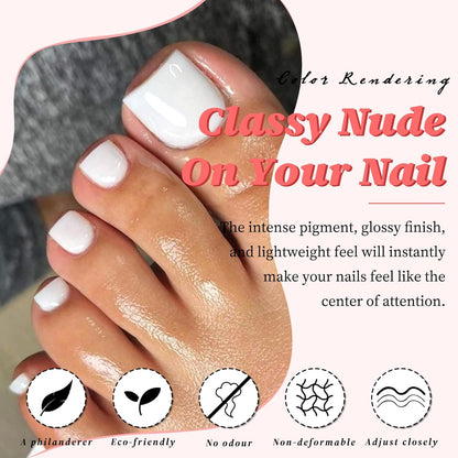 168pc Press on Toenails Pedicure