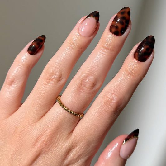 30 pcs press on nails Tortoiseshell