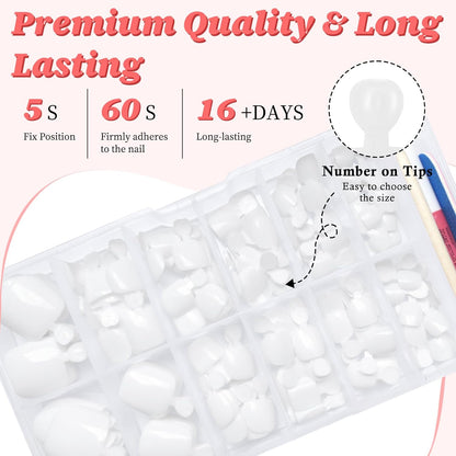 168pc Press on Toenails Pedicure