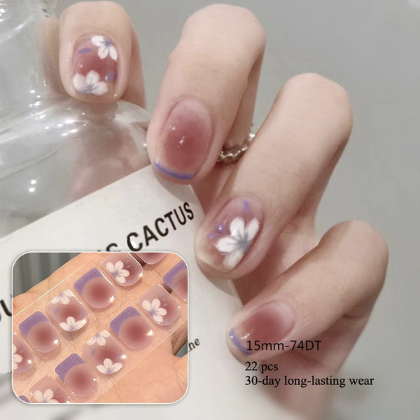 Semi-cured gel uv strips short nails 74DT