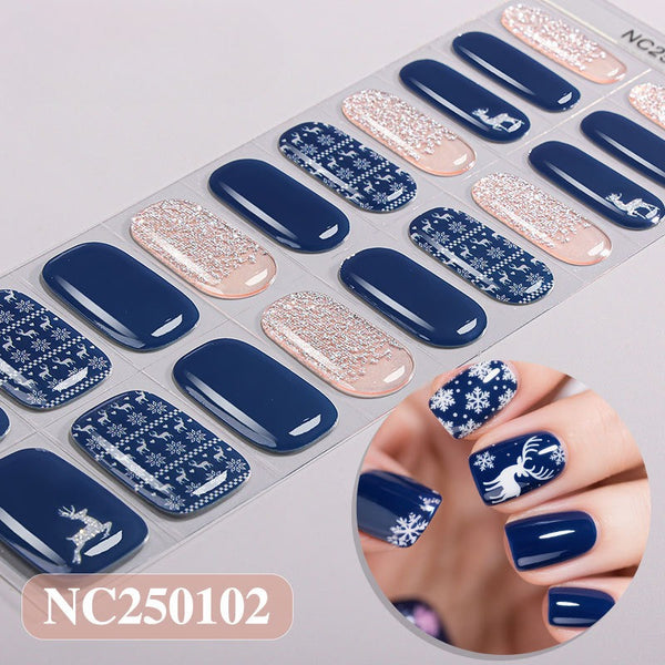 Christmas gel UV semi-cured nail sticker