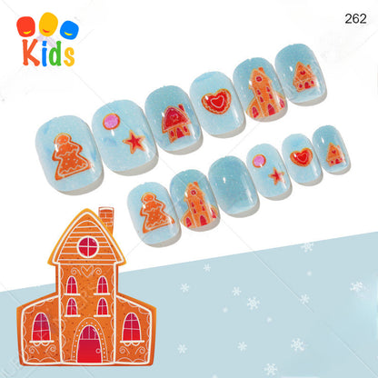 Mini press on nails for kids 24Pcs-12Size PNT-27