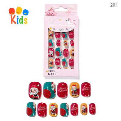 Mini press on nails for kids 24Pcs-12Size PNT-27