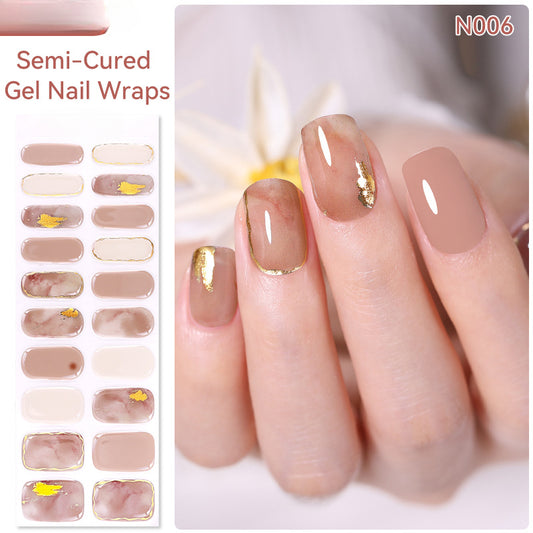 Semicured UV gel nail sticker kit