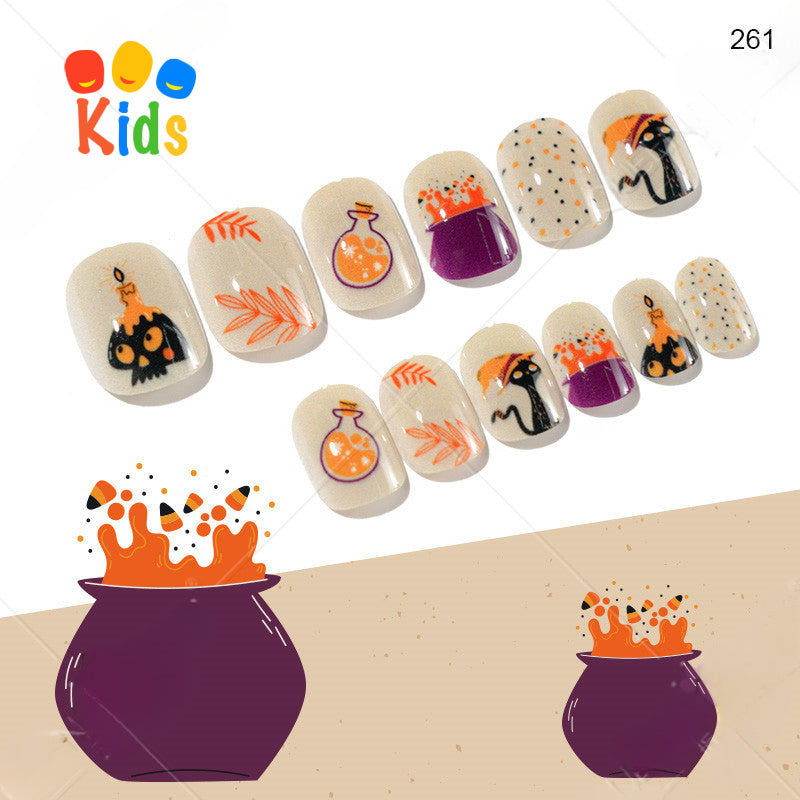 Mini press on nails for kids 24Pcs-12Size FNT-26-3