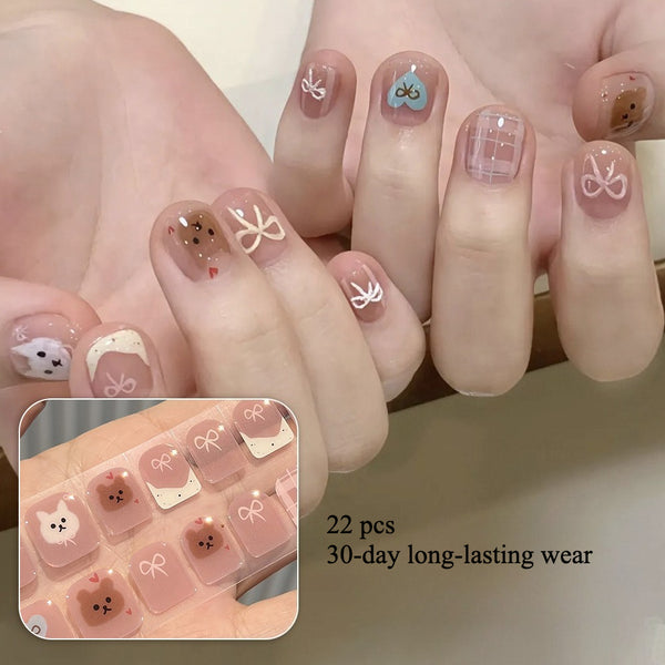 Semi-cured gel uv strips short nails 70DT