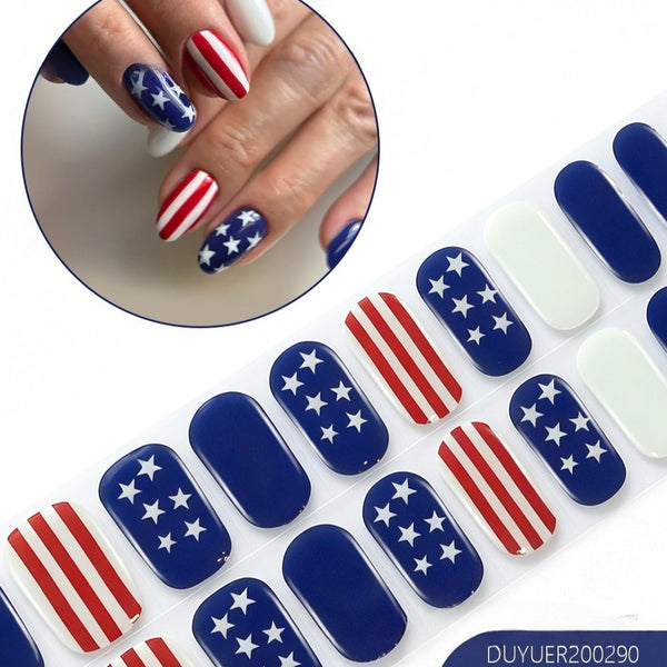 Independence Day 20 Finger Semi-Cure Gel Nail