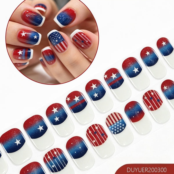 Independence Day 20 Finger Semi-Cure Gel Nail