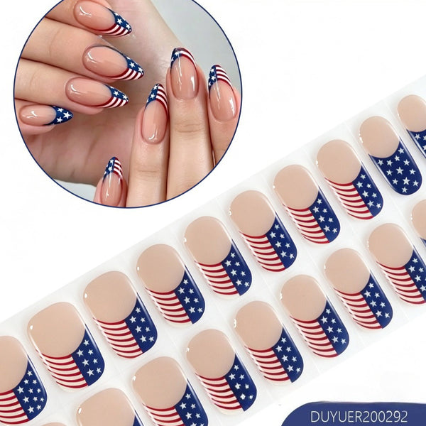 Independence Day 20 Finger Semi-Cure Gel Nail