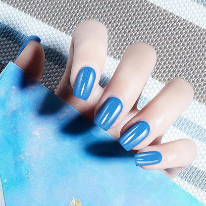 20PCS Semi Cured Gel Nail Polish Strips Blue