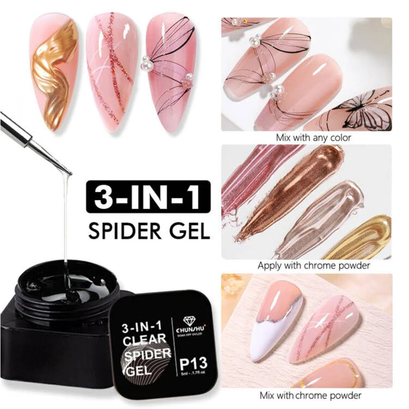 8G Semi-solid Magic Mirror Powder Model Gel 3D Tranparent Edge Nail Art Gels