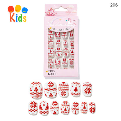 Mini press on nails for kids 24Pcs-12Size PNT-27