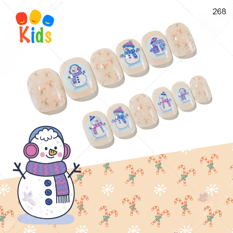 Mini press on nails for kids 24Pcs-12Size PNT-27