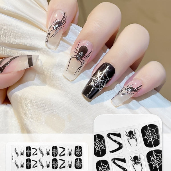 2026 New Christmas Gel Nail Sticker Lighting Harden Semi-Curing Nail Sticker