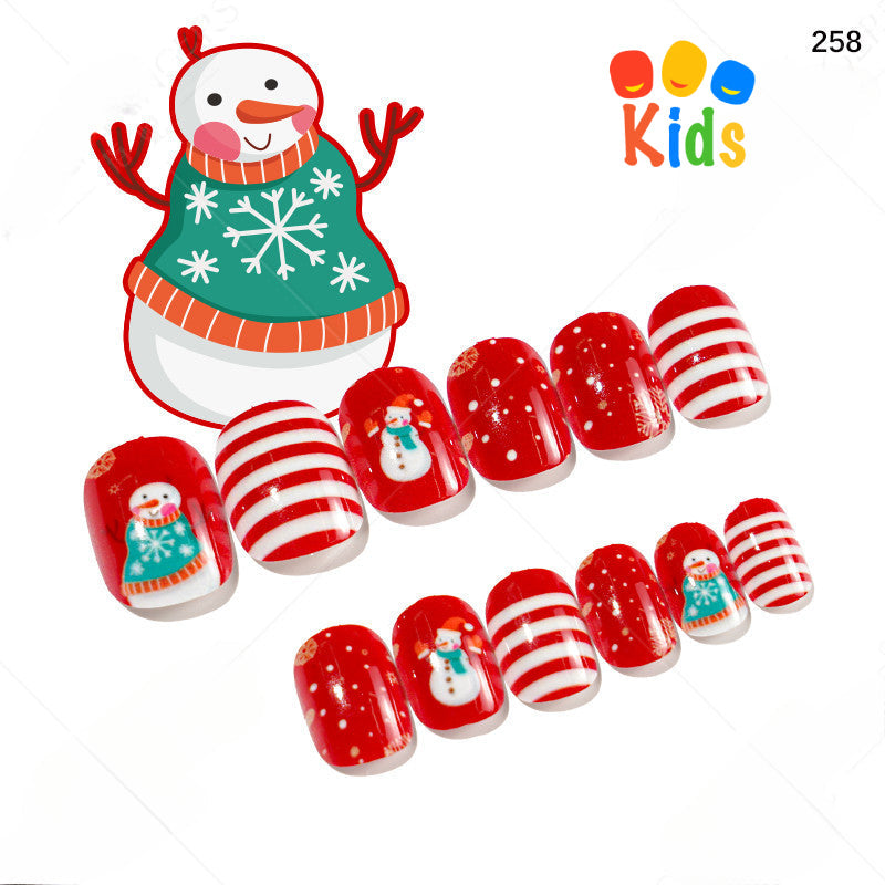 Mini press on nails for kids 24Pcs-12Size PNT-27