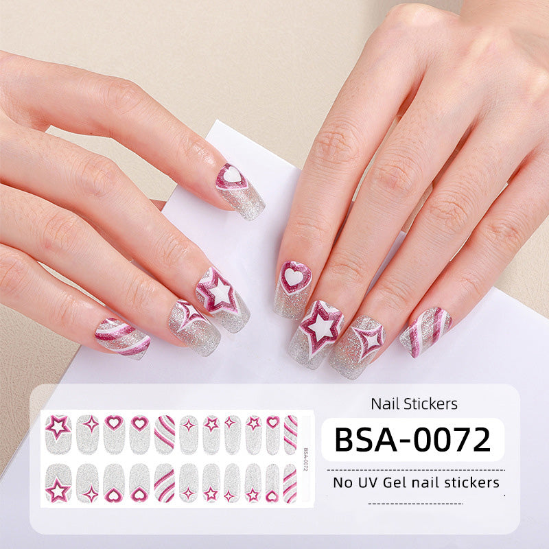 Semicured UV gel nail sticker kit