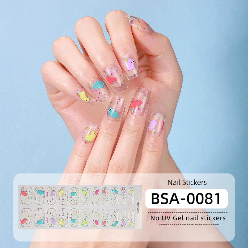 Semicured UV gel nail sticker kit