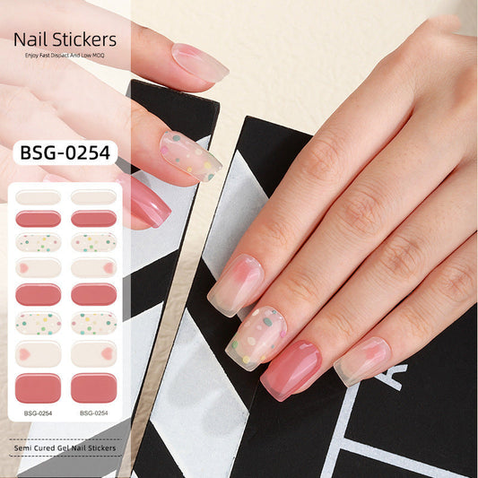 Semicured UV gel nail sticker kit BSG-0254