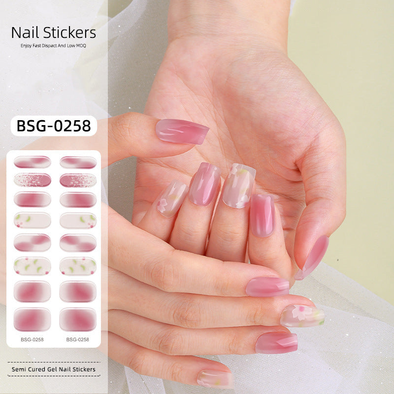 Semicured UV gel nail sticker kit BSG-0258