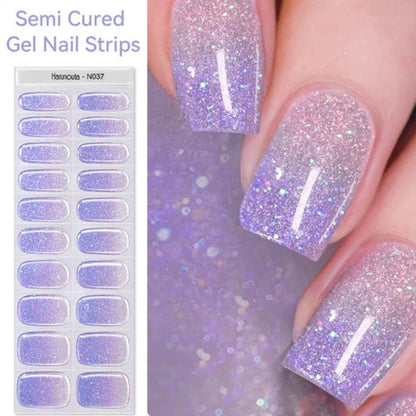 Hot Semicured UV gel nail sticker kit