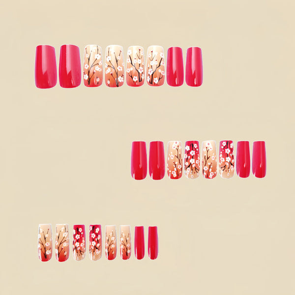 Faux Ongles Motifs Floraux
