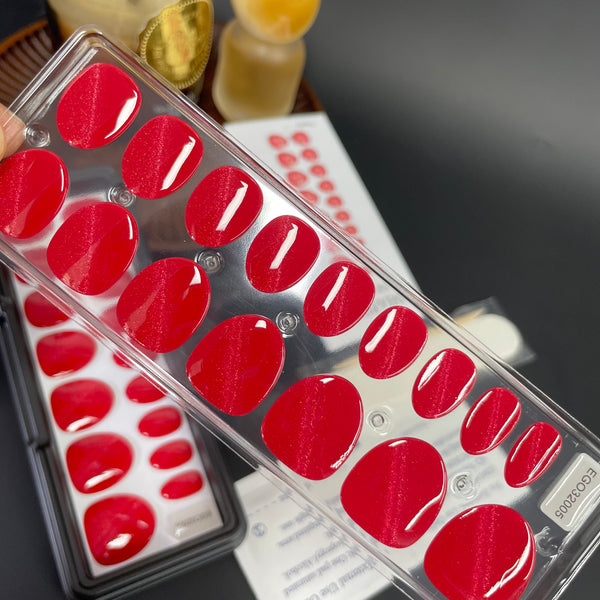 Red Cat Eye|32 Pcs Soft Gel Press-On Nails Real Gel Nail Extensions