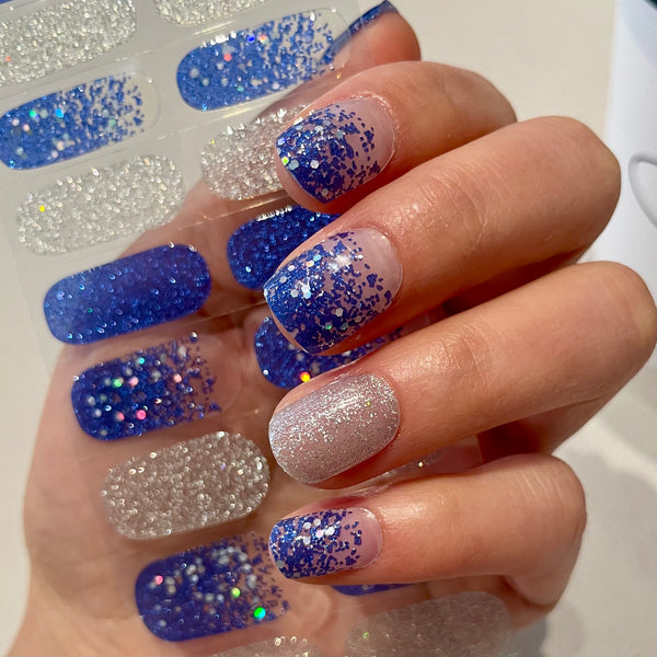 UV-free gel nail Blue Glitter