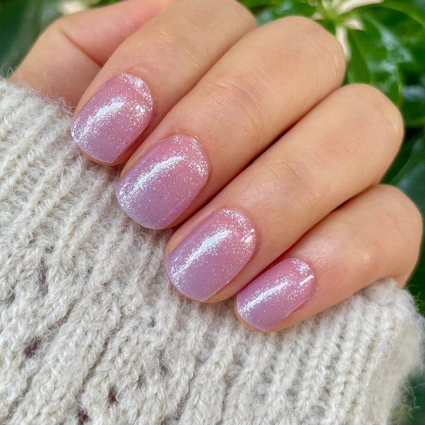 UV-free gel nail Purple Pink Glitter